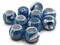 10 17mm Large Hole Macrame Blue Marbleized Round Plastic Beads
